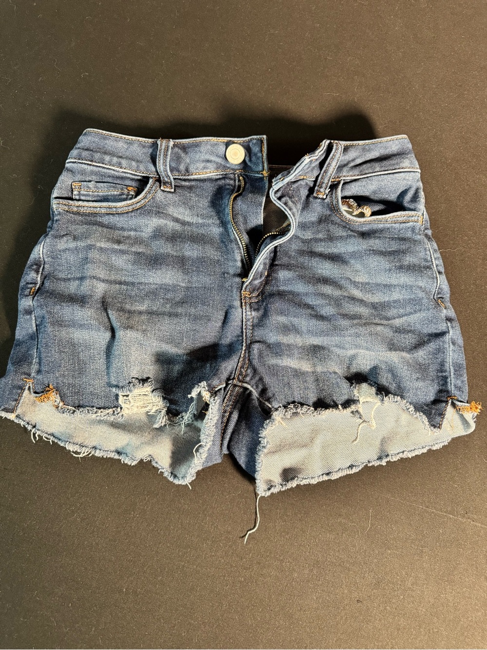 Kohl's Women's Distressed Dark Blue Denim Shorts